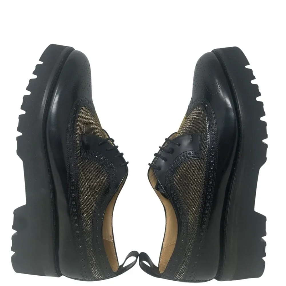 The Office of Angela Scott Miss Lucy Derby Black & Gold Platform Oxford 43 / 13